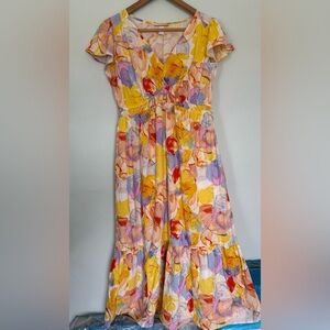 Isabel Maternity by Ingrid & Isabel Colorful Floral Midi Dress